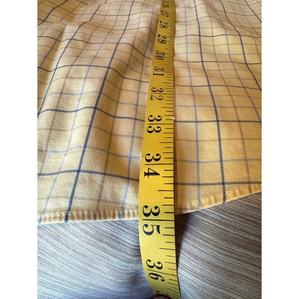 L.L. Bean 2XL Tall Button Down Shirt Short Sleeve Yellow Plaid Wrinkle Resistant - Picture 8 of 9